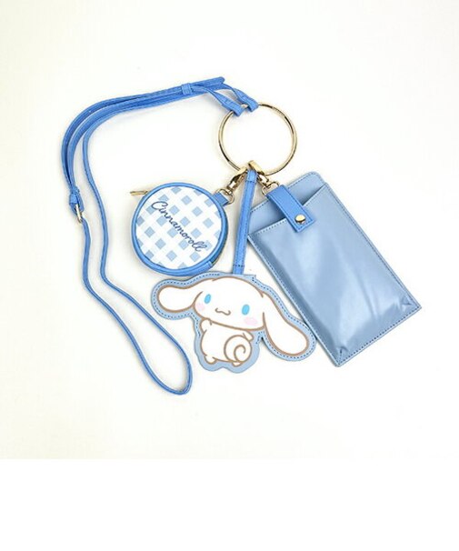 サンリオ シナモン 3連ショルダーポーチ ギンガムチェック 小物入れ バッグ