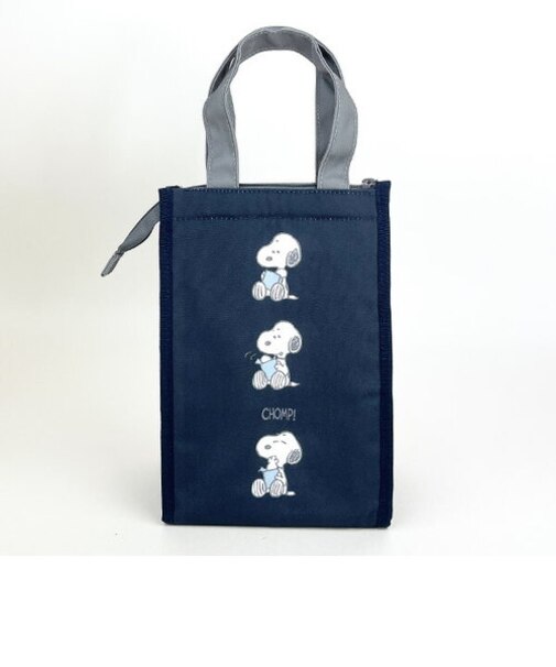 スヌーピー 保冷保温マチ付きトート Ｓ 座り ネイビー バッグ エコバッグ ランチ お弁当 サマー
