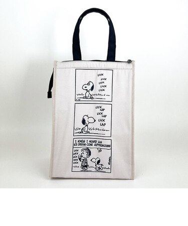 スヌーピー 保冷保温マチ付きトート Ｍ モカ バッグ エコバッグ ランチ お弁当 サマー