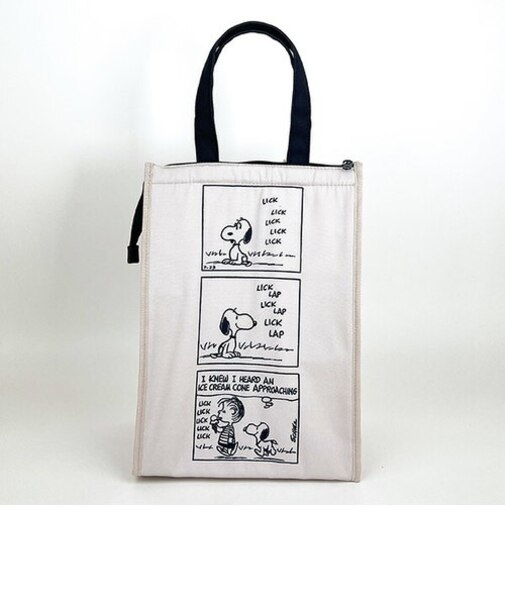 スヌーピー 保冷保温マチ付きトート Ｍ モカ バッグ エコバッグ ランチ お弁当 サマー