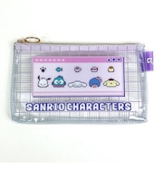 サンリオ クリアフラットポーチ パープル 小物入れ コスメポーチ Sanrio