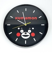 くまモン Kumamon 壁掛け時計 ブラック ウォールクロック