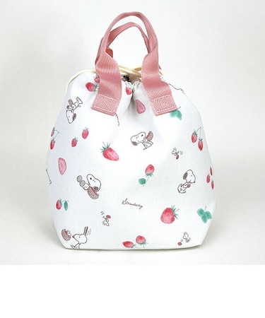 スヌーピー 保冷巾着トートバッグ ストロベリー ピンク ランチ SNOOPY