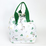 スヌーピー 保冷巾着トートバッグ フォーチュンクローバー グリーン ランチ SNOOPY