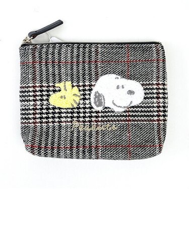 スヌーピー チェックサガラ ティッシュポーチ 小物入れ SNOOPY