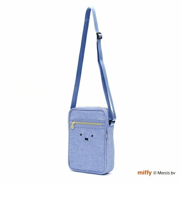 ミッフィー miffy 縦型ミニショルダーバッグ フェイスライトブルー