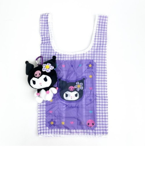 サンリオ クロミ ぬいぐるみエコバッグ カオハナ お買い物 パープル