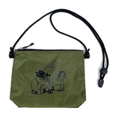 ムーミン ナイロンサコッシュ ベンチ オリーブ バッグ