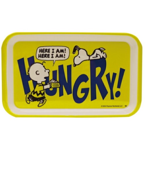 スヌーピー　チャーリーブラウン メラミントレー（Ｓ） HUNGRY SNOOPY イエロー