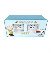 スヌーピー SNOOPY パタパタクロック 時計 インテリア ブルー