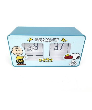スヌーピー SNOOPY パタパタクロック 時計 インテリア ブルー