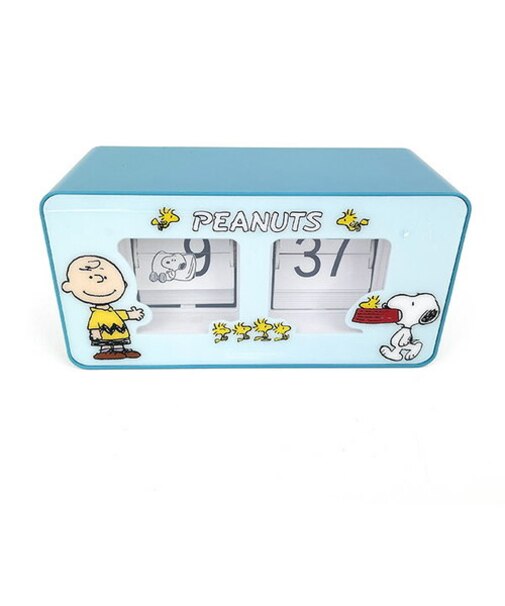 スヌーピー SNOOPY パタパタクロック 時計 インテリア ブルー