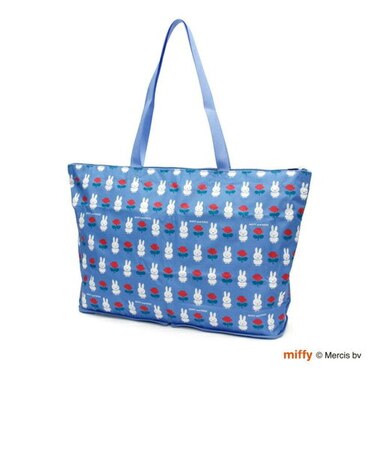 ミッフィー miffy 折りたたみトートバッグ ミッフィーアンドローズ ブルー バッグ