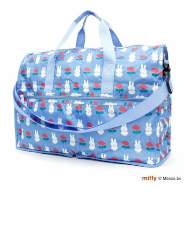 ミッフィー miffy 折りたたみボストンバッグ ミッフィーアンドローズ ブルー Mサイズ バッグ