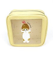 モフサンド mofusand えびにゃん ボックスポーチ (イエロー) メッシュシリーズ 小物入れ