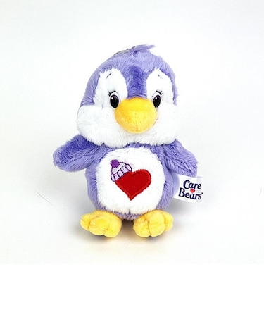 ケアベアカズンズ コージーハートペンギン ぬいぐるみ マスコット キーホルダー パープル