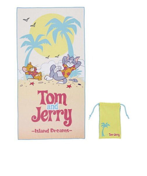 トムとジェリー クイックドライシートタオル オンザビーチ 速乾 サマー