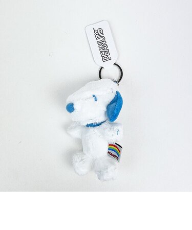 スヌーピー レインボーカラーマスコット ブルー ぬいぐるみ キーホルダー