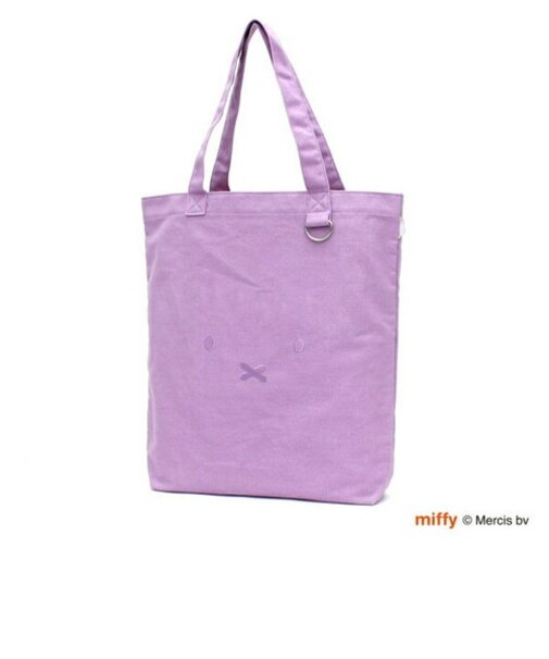 ミッフィー miffy 刺繍トートバッグ (パープル) 推し活 オタ活