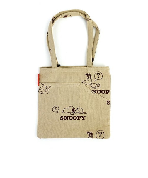 スヌーピー ジャガードトートバッグ (ベージュ) ルートート (ROOTOTE) SNOOPY