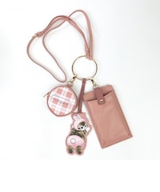 モフサンド mofusand うさにゃん 3連ショルダーポーチ バッグ レッド