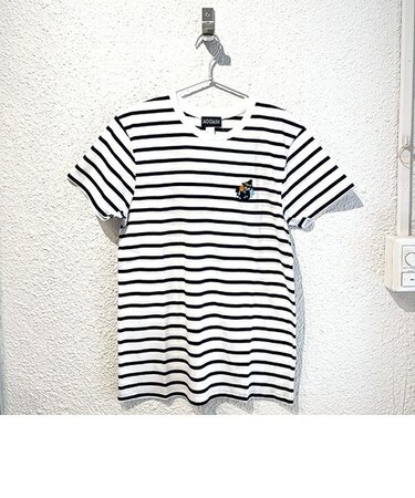 ムーミン スナフキン 刺繍ボーダーTシャツ ホワイト/ネイビー ケサカックシリーズ