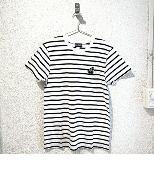 ムーミン スナフキン 刺繍ボーダーTシャツ ホワイト/ネイビー ケサカックシリーズ
