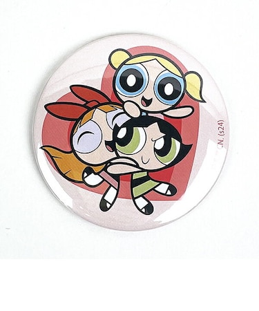 パワーパフガールズ 缶バッチミラー 鏡 パワパフ Power puff Girls 日本製
