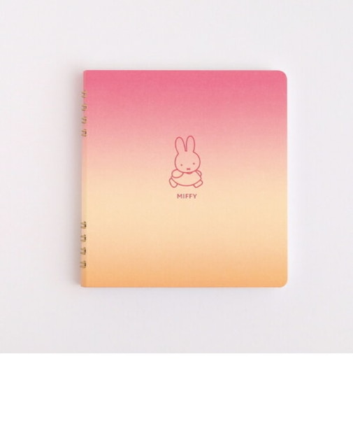 ミッフィー リングノート・スクエア（miffy/walk） 文具 日本製 レッド/オレンジ
