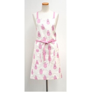 バーバパパ ショートエプロン (アイボリー) キッチン 【75センチ丈】