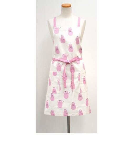 バーバパパ ショートエプロン (アイボリー) キッチン 【75センチ丈】