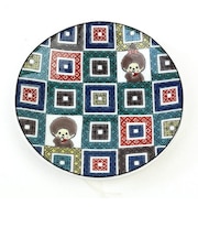 モンチッチ 九谷焼 小皿 古九谷色絵石畳文 食器 和食器 キッチン ブルー