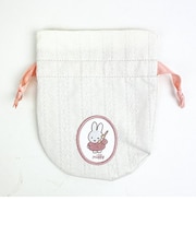 ミッフィー miffy 巾着袋(ホワイト) ポーチ スプリングニットシリーズ