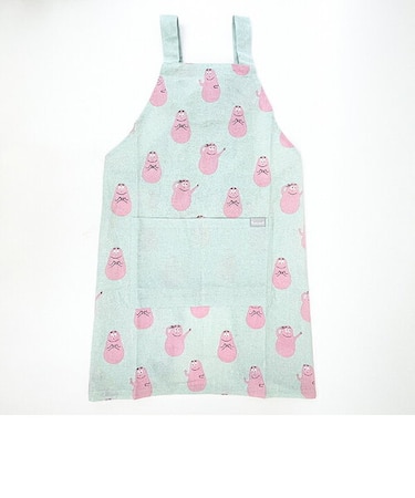 バーバパパ キッズエプロン(L) (ミント) キッチン 【130-140ｃｍ】