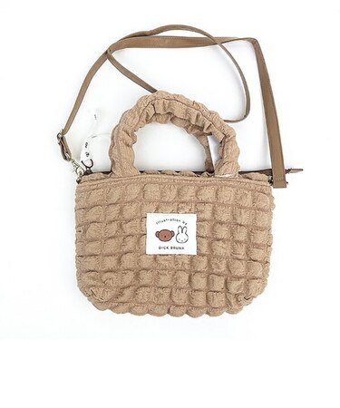 ミッフィー miffy トートショルダーバッグ (ベージュ) なかよしワッペンシリーズ