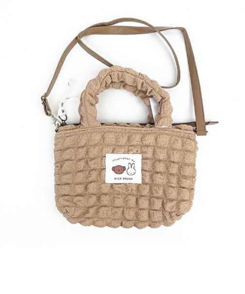 ミッフィー miffy トートショルダーバッグ (ベージュ) なかよしワッペンシリーズ