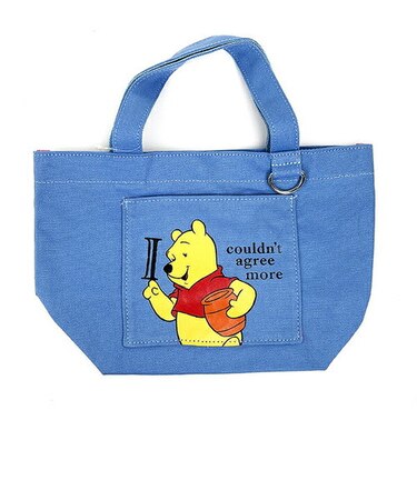 ディズニー ファニーフェイス プーさん ミニトートバッグ (ブルー) ランチ Disney