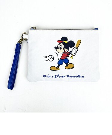 ディズニー ミッキー フラットポーチ (ホワイト) 小物入れ コスメポーチ Disney