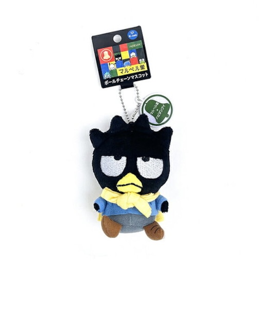 サンリオ マルベル堂×はぴだんぶい ボールチェーンマスコット バッドバツ丸 ぬいぐるみ 人形 キーホルダー