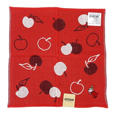 ムーミン 三重ガーゼハンカチ (リトルミイ＆りんご) レッド MOOMIN