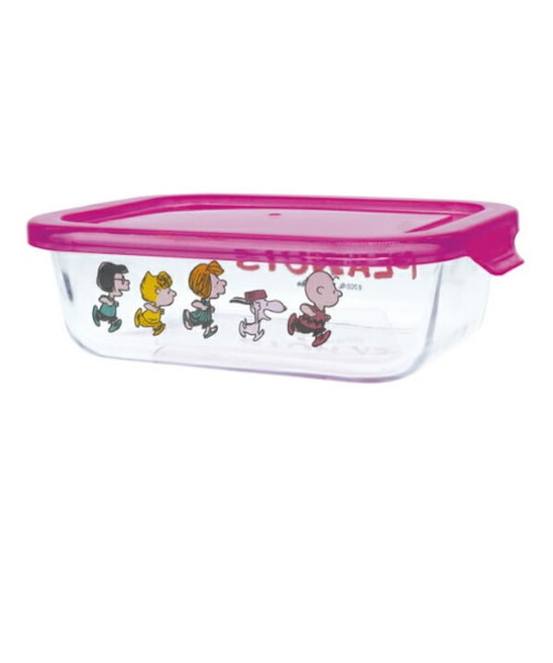 スヌーピー ガラスコンテナ（M） ピンク ランチ キッチン SNOOPY
