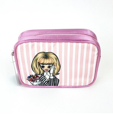 内藤ルネ ポーチ パイピンストライプ ボックス 小物入れ 化粧ポーチ