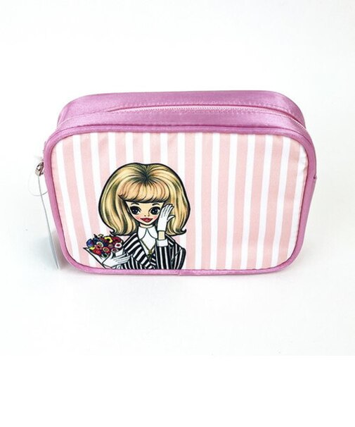 内藤ルネ ポーチ パイピンストライプ ボックス 小物入れ 化粧ポーチ