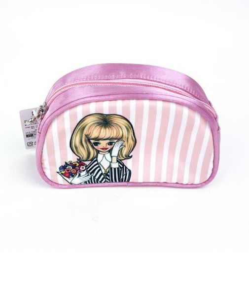 内藤ルネ ポーチ パイピンストライプ ラウンド 小物入れ 化粧ポーチ