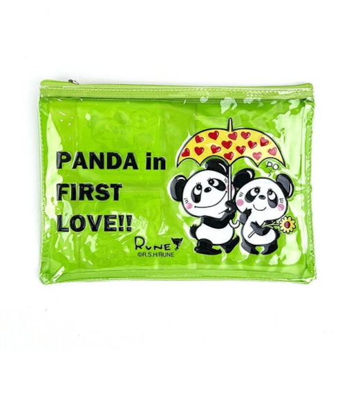 内藤ルネ ビニールポーチ PANDA 小物入れ 化粧ポーチ ペンポーチ クリア素材