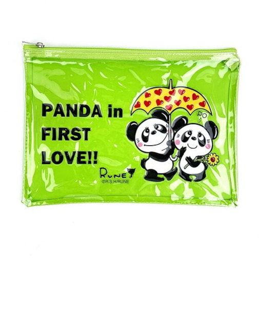 内藤ルネ ビニールポーチ PANDA2 小物入れ 化粧ポーチ ペンポーチ クリア素材
