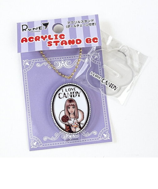 内藤ルネ アクリルスタンド ボールチェーン I LOVE CANDY アクスタ キーホルダー コレクション インテリア