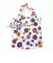 内藤ルネ エコバッグ サンフラワー ホワイト 折りたたみバッグ 買い物袋 マルシェバッグ