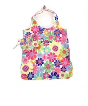 内藤ルネ エコバッグ サンフラワー カラフル 折りたたみバッグ 買い物袋 マルシェバッグ