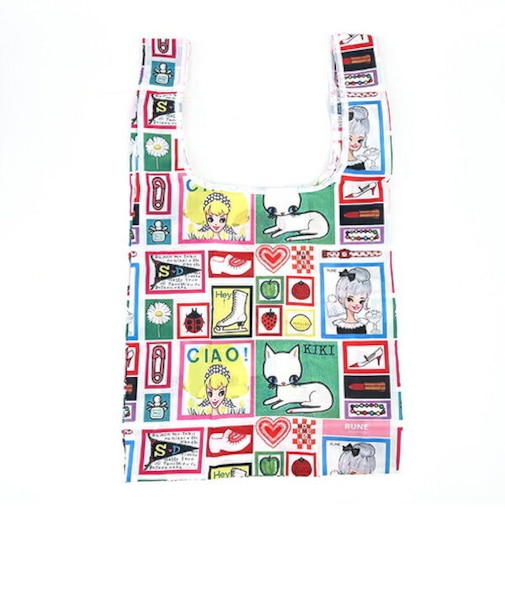 内藤ルネ エコバッグ L CIAO 折りたたみバッグ 買い物袋 マルシェバッグ